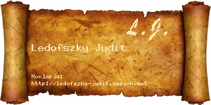 Ledofszky Judit névjegykártya